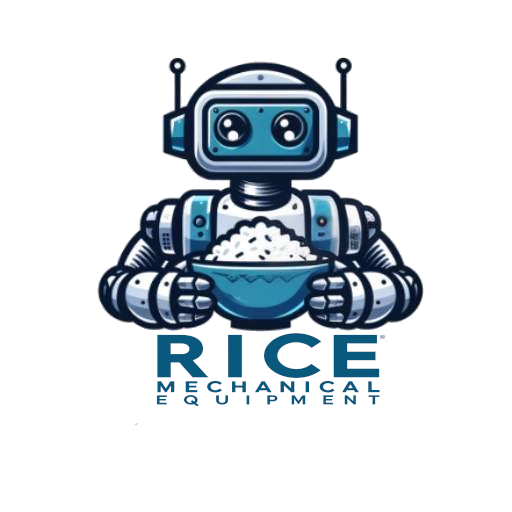 Rice Mechanical Equipment company logo with robotic mascot.